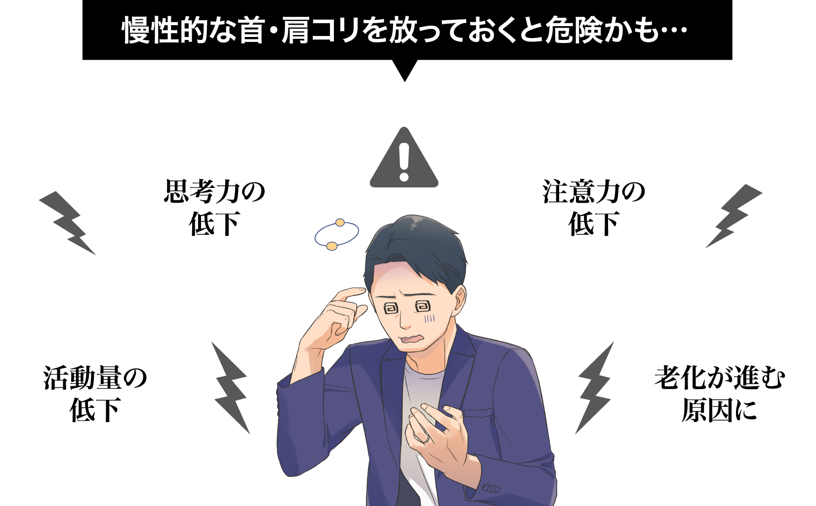 慢性的な首・肩コリを放っておくと危険化かも…