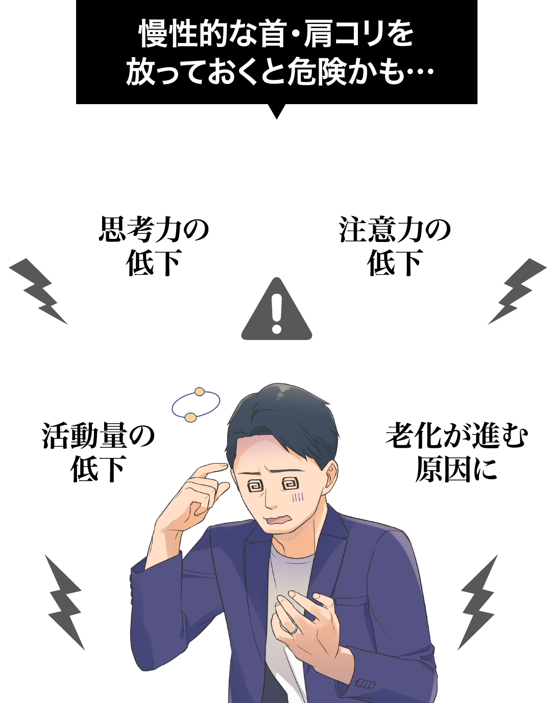 慢性的な首・肩コリを放っておくと危険化かも…